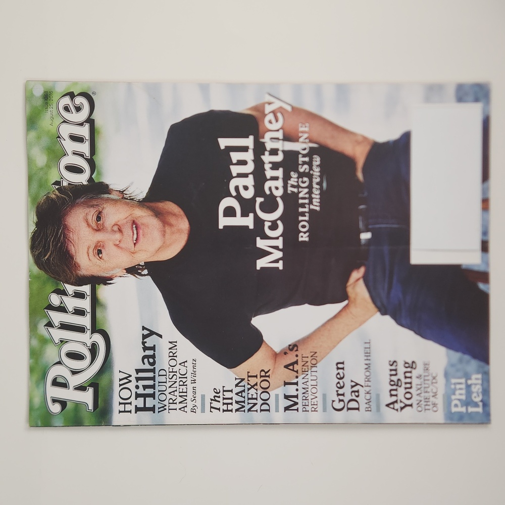PAUL MC CARTNEY ROLLING STONE 1268, AUGUST 25, 2016 VG+ CONDITION